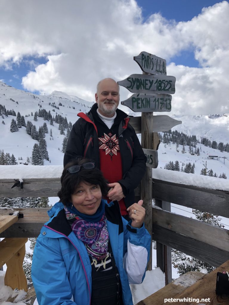 skiing in the french alps