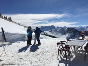 skiing in the french alps