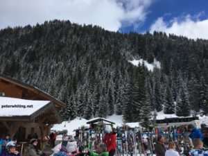 skiing in the french alps