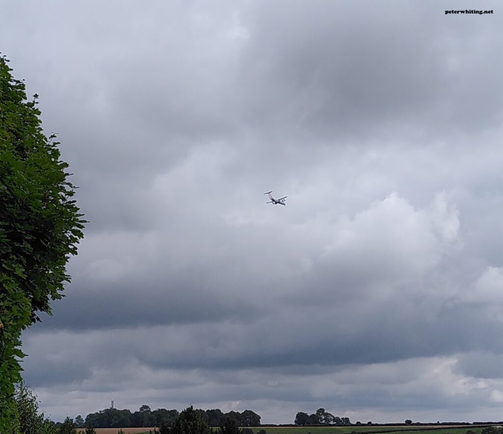 A very large private jet on the approach to Biggin Hill during a full UK lockdown
